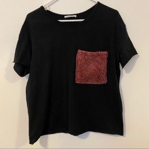 Zara top with fur pocket